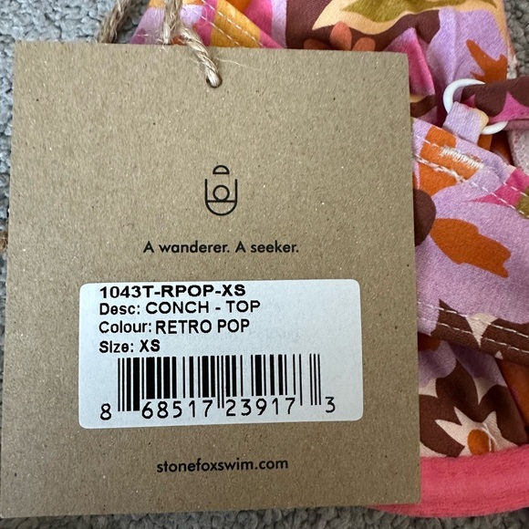 Stone Fox Swim Conch Top and Bijou Bottom Size XS in Retro Pop Bikini - Picture 7 of 9